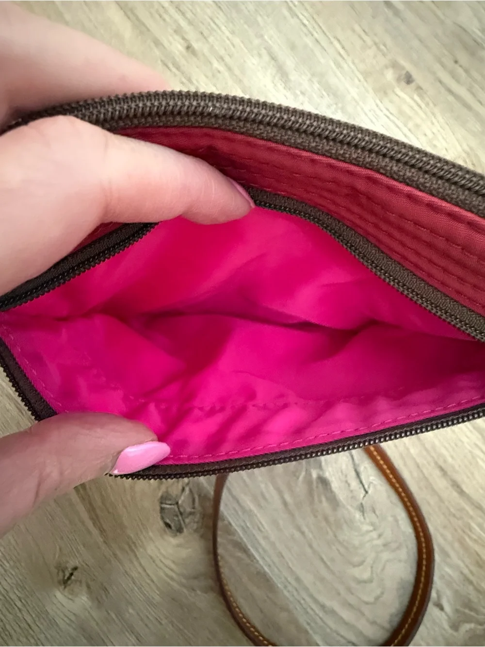 Vintage Dooney & Bourke Nylon Triple Zip Crossbody